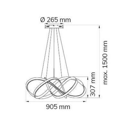 Wofi 7097.01.63.7000 - LED Stmievateľný luster na lanku INDIGO LED/138W/230V