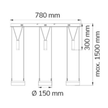 Wofi 7263.06.54.6000 - LED Stmievateľný luster na lanku JETTE 3xLED/7,5W/230V + 3xLED/1W