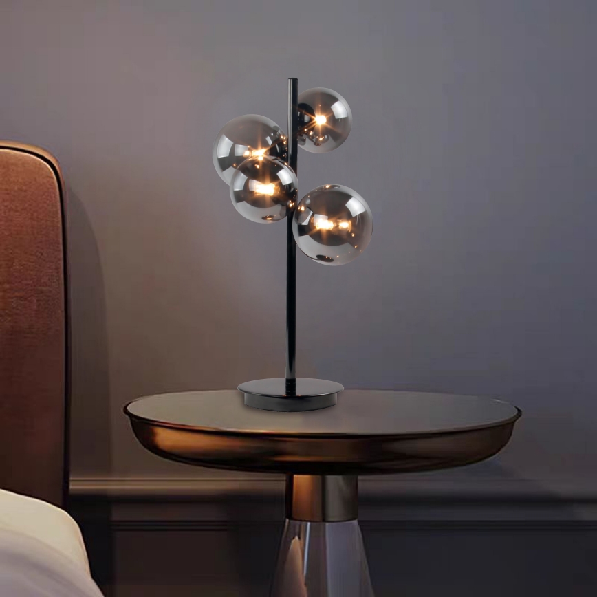 Wofi 8014.04.24.9000 - LED Stolná lampa VILLA 4xG9/3W/230V čierna