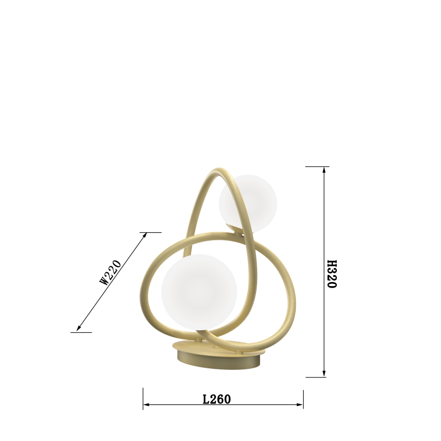 Wofi 8014-201 - LED Stolná lampa NANCY 2xG9/3,5W/230V zlatá/biela