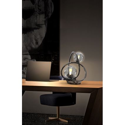 Wofi 8014-205 - LED Stolná lampa NANCY 2xG9/3,5W/230V čierna/lesklý chróm