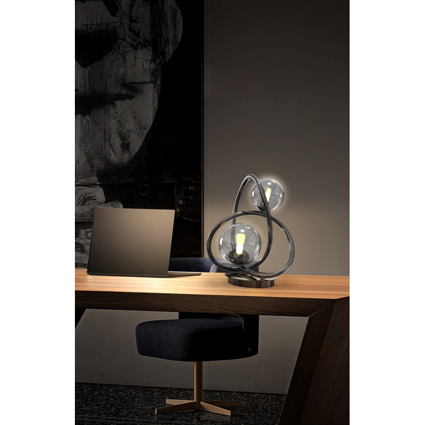 Wofi 8014-205 - LED Stolná lampa NANCY 2xG9/3,5W/230V čierna/lesklý chróm