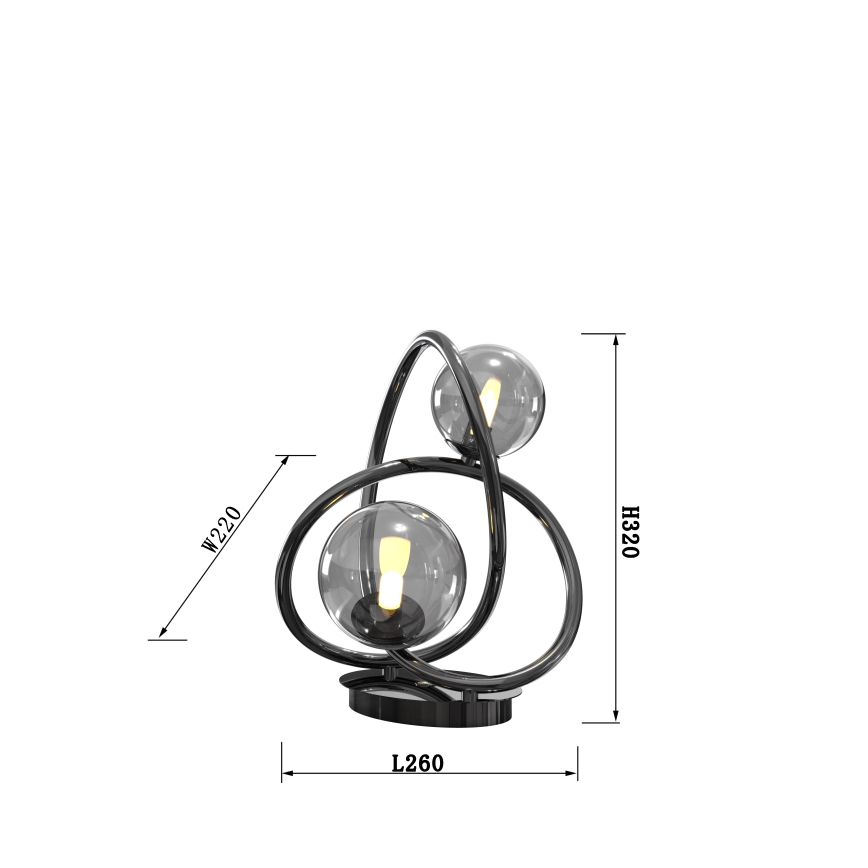 Wofi 8014-205 - LED Stolná lampa NANCY 2xG9/3,5W/230V čierna/lesklý chróm