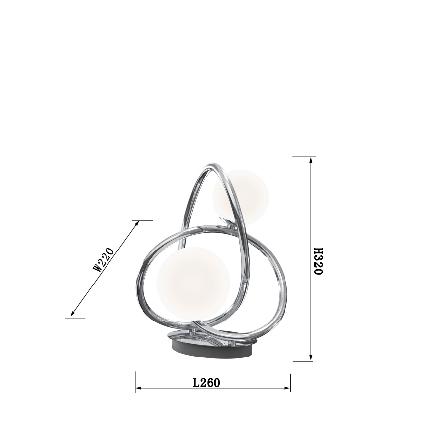 Wofi 8014-207 - LED Stolná lampa NANCY 2xG9/3,5W/230V lesklý chróm