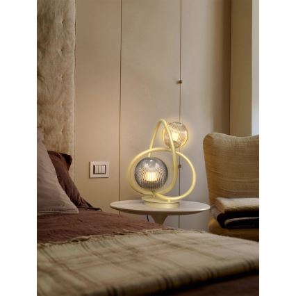 Wofi 8015-204 - LED Stolná lampa METZ 2xG9/3,5W/230V zlatá/šedá