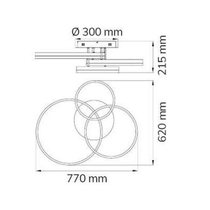 Wofi 9822.03.88.9000 - LED Stmievateľný prisadený luster VAASA LED/58W/230V