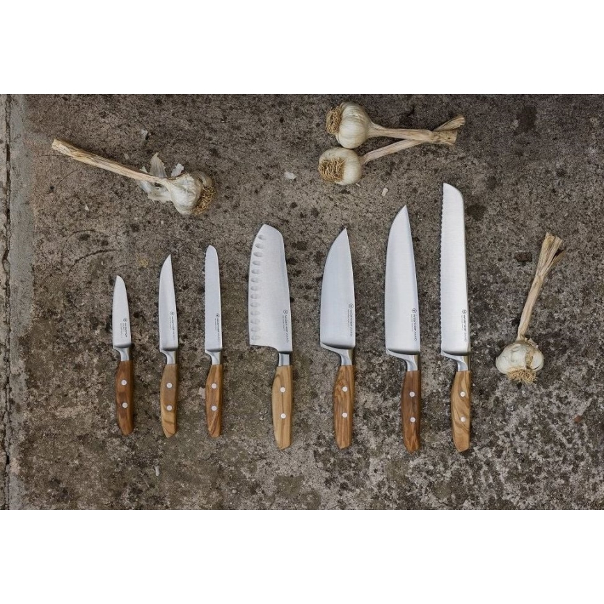 Wüsthof - Kuchynský nôž santoku AMICI 17 cm olivové drevo