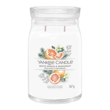 Yankee Candle - Veľká vonná sviečka WHITE SPRUCE & GRAPEFRUIT 567g 60-90 hod.