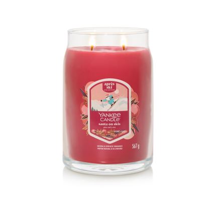 Yankee Candle - Vôňová sviečka SANTA ON SKIS veľká 567g 60-90 hod.