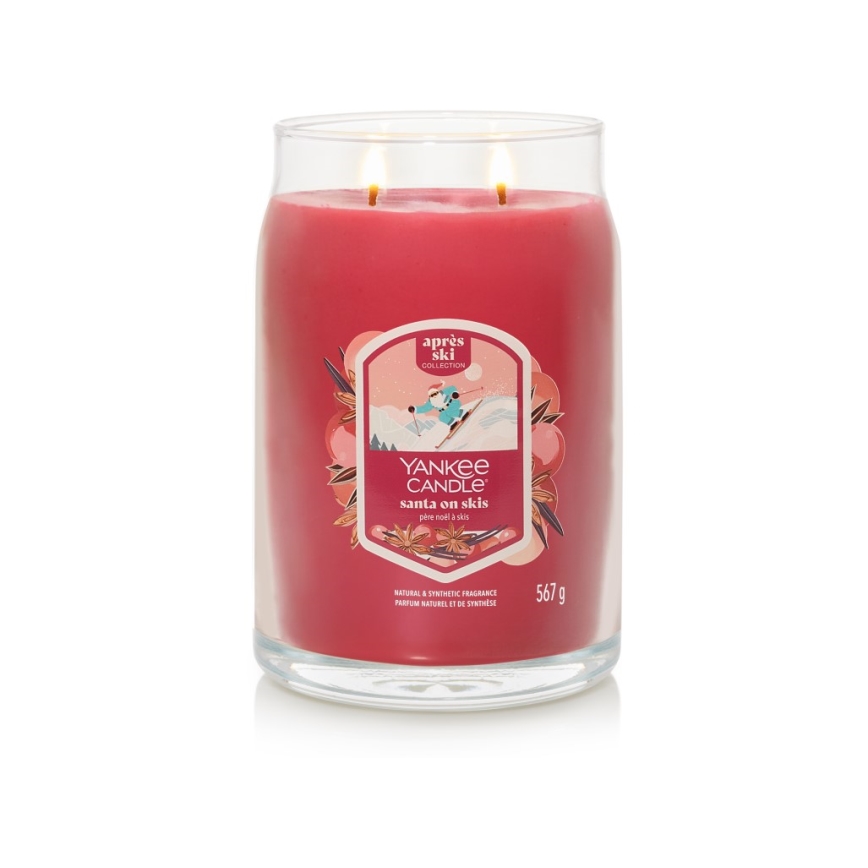 Yankee Candle - Vôňová sviečka SANTA ON SKIS veľká 567g 60-90 hod.