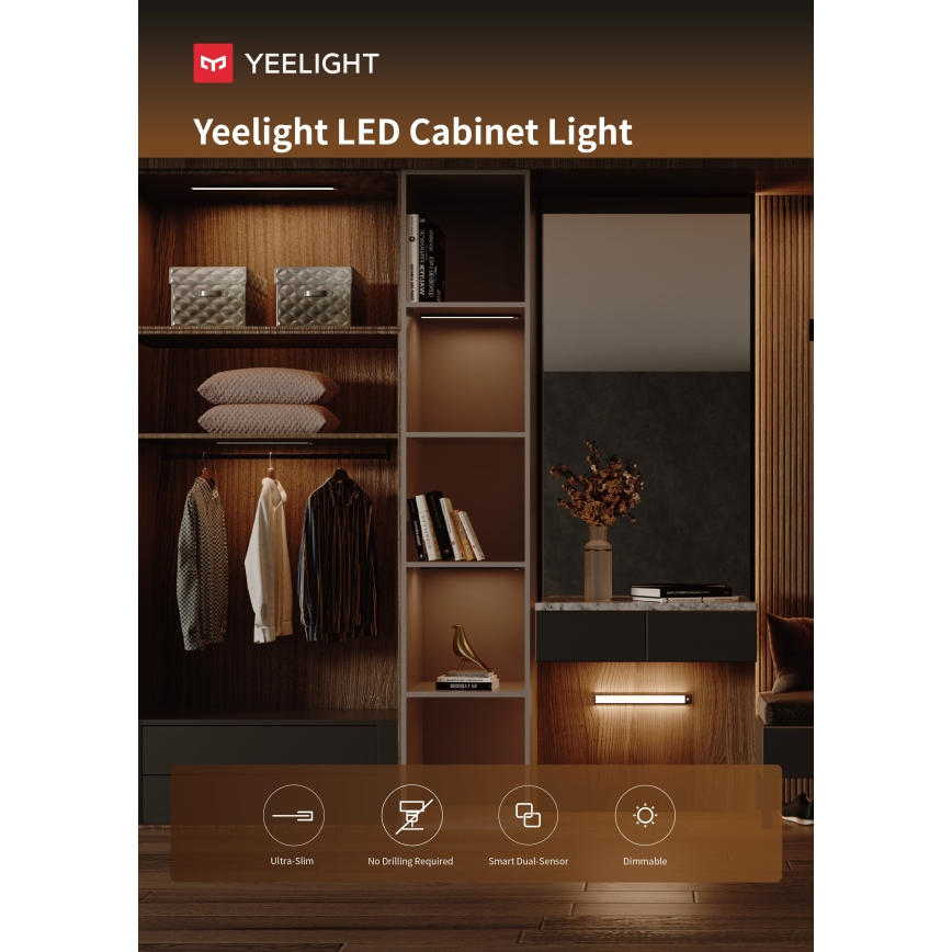 Yeelight - LED Stmievateľné nabíjacie osvetlenie nábytku so senzorom LED/2,4W/2200 mAh 4000K 60 cm čierna