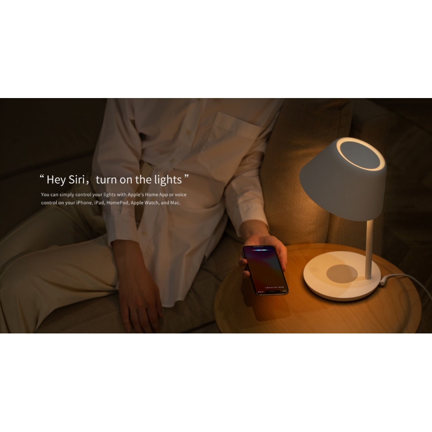 Yeelight - LED Stmievateľná stolná lampa s bezdrôtovým nabíjaním Staria Bedside Lamp Pro LED/20W/230V Wi-Fi