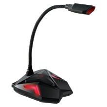 Yenkee - LED Herný USB mikrofón 5V čierna/červená