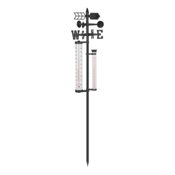 Záhradná meteorologická stanica 3v1 145 cm čierna