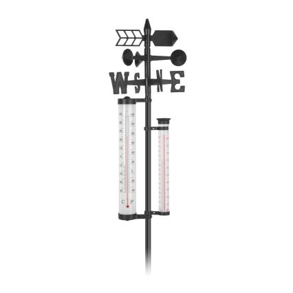 Záhradná meteorologická stanica 3v1 145 cm čierna