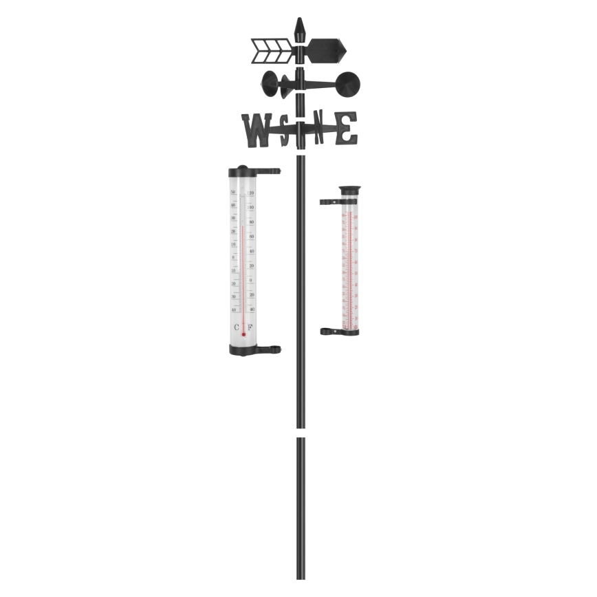 Záhradná meteorologická stanica 3v1 145 cm čierna