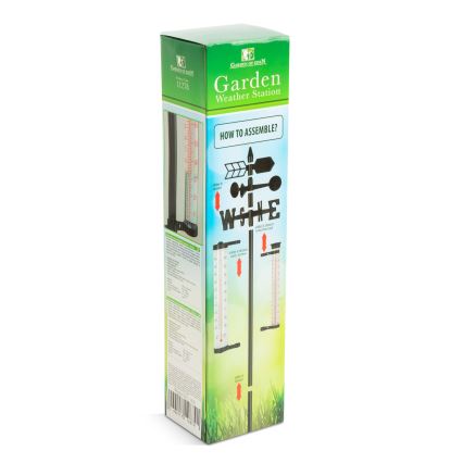Záhradná meteorologická stanica 3v1 145 cm čierna