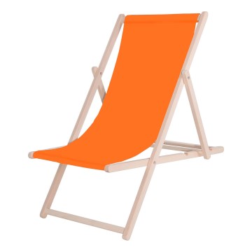 Záhradné ležadlo oranžové/buk