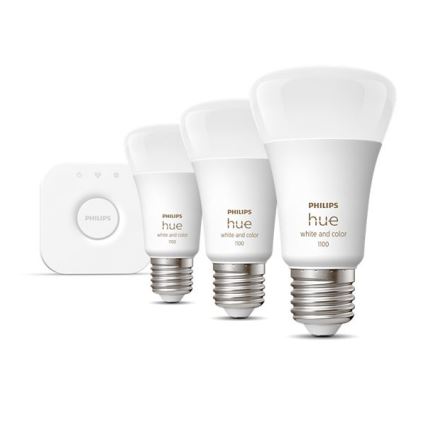 Základná sada Philips Hue WHITE AND COLOR AMBIANCE 3xE27/9W/230V 2000-6500K + Hue bridge