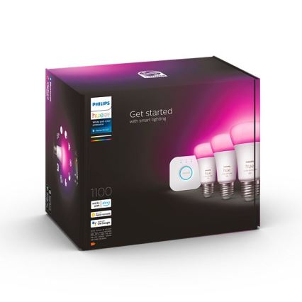 Základná sada Philips Hue WHITE AND COLOR AMBIANCE 3xE27/9W/230V 2000-6500K + zariadenie k prepojeniu