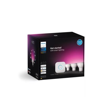 Základná sada Philips Hue WHITE AND COLOR AMBIANCE 3xGU10/4,2W/230V 2200-6500K + Hue bridge