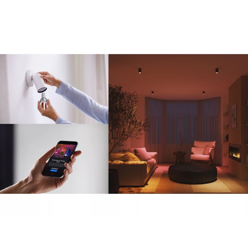 Základná sada Philips Hue White And Color Ambiance Essential 3xGU10/4,7W/230V 2200-6500K + Hue bridge