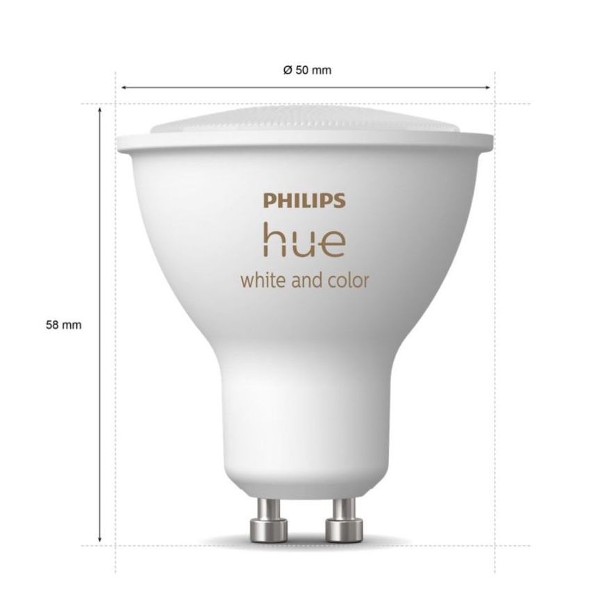 Základná sada Philips Hue WHITE AND COLOR AMBIANCE 3xGU10/5,7W/230V 2000-6500K + zariadenie na prepojenie