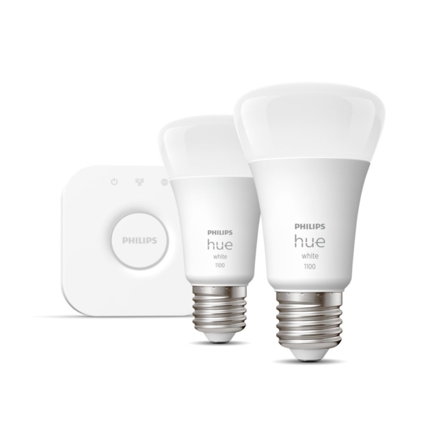 Základná sada Philips Hue WHITE 2xE27/9,5W 2700K + Hue Bridge