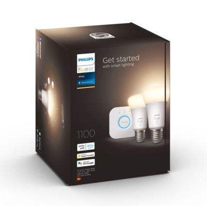 Základná sada Philips Hue WHITE 2xE27/9,5W 2700K + Hue Bridge