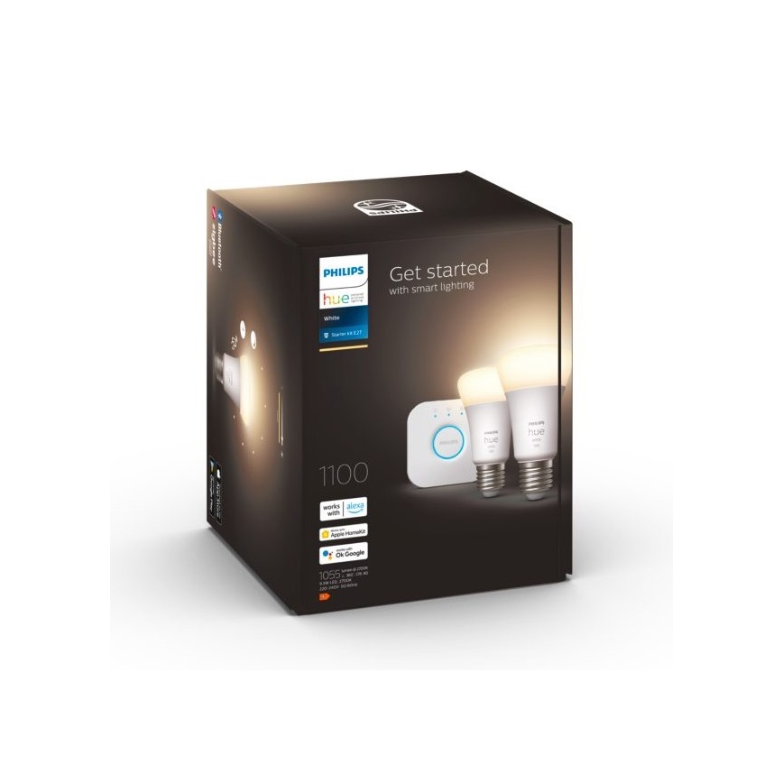 Základná sada Philips Hue WHITE 2xE27/9,5W 2700K + Hue Bridge