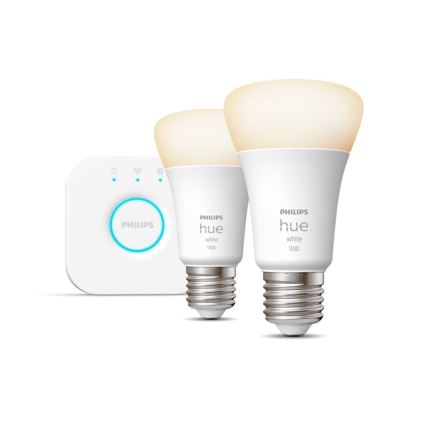 Základná sada Philips Hue WHITE 2xE27/9,5W 2700K +  zariadenie k prepojeniu