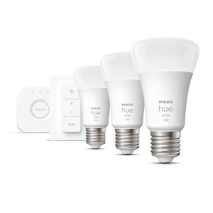 Základná sada Philips Hue WHITE 3xE27/9,5W 2700K + zariadenie k prepojeniu