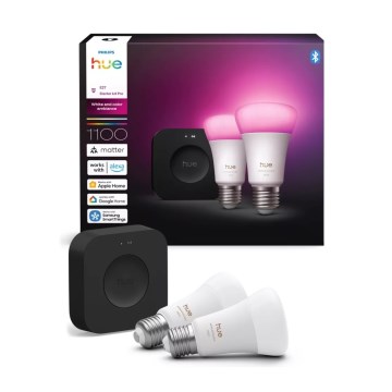 Základná sada Philips Hue WHITE AND COLOR AMBIANCE 2xE27/8,1W 1000-20000K  + zariadenie na prepojenie