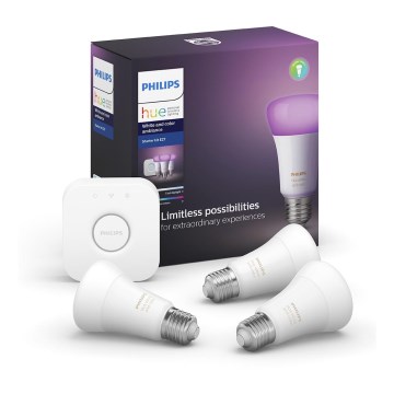 Základná sada Philips HUE WHITE AND COLOR AMBIANCE 3xE27/9,5W/230V Základná sada Philips HUE WHITE AND COLOR AMBIANCE 3xE27/9,5W/230V