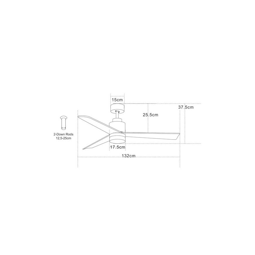 Zambelis 19135 - LED Stropný ventilátor LED/15W/230V 3000/4000/6000K + diaľkové ovládanie