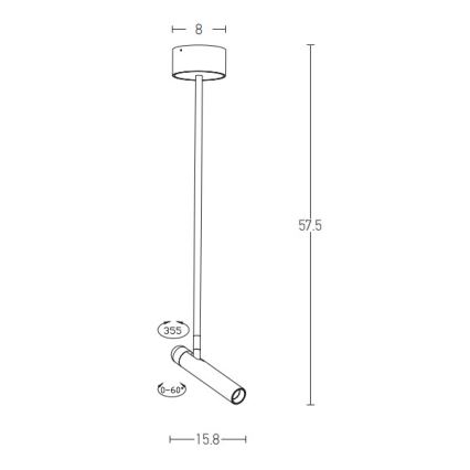 Zambelis 1920 - LED Luster na tyči LED/4,2W/230V biela