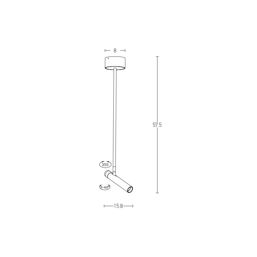 Zambelis 1920 - LED Luster na tyči LED/4,2W/230V biela
