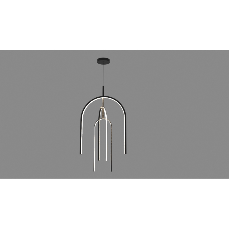 Zambelis 1932 - LED Stmievateľný luster na lanku LED/80W/230V čierna