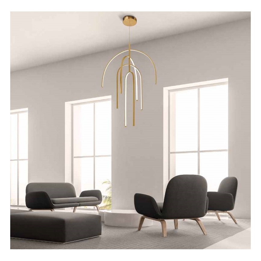 Zambelis 1933 - LED Stmievateľný luster na lanku LED/96W/230V zlatá