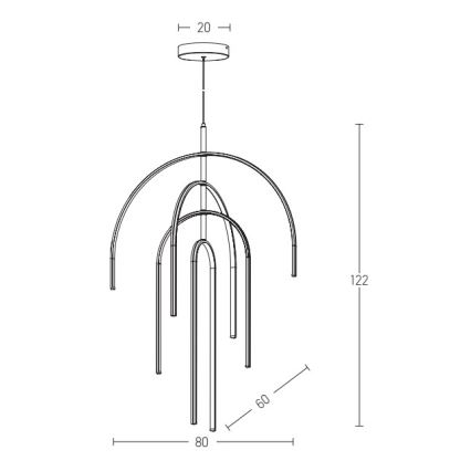 Zambelis 1933 - LED Stmievateľný luster na lanku LED/96W/230V zlatá