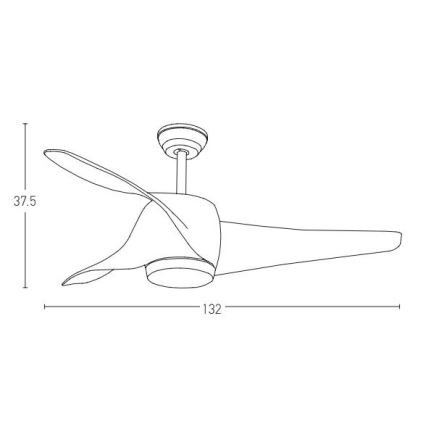 Zambelis 20256 - LED Stropný ventilátor LED/15W/230V 3000/4000/6000 čerešňa + diaľkové ovládanie