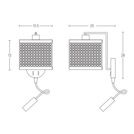 Zambelis 20355 - LED Nástenná lampa 1xE27/40W + LED/3W/230V ratan