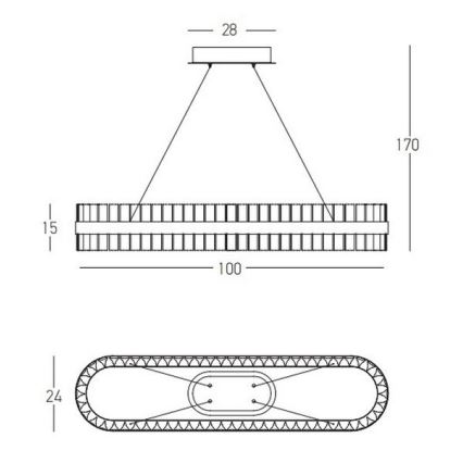 Zambelis 22041 - LED Stmievateľný luster na lanku LED/68W/230V zlatá