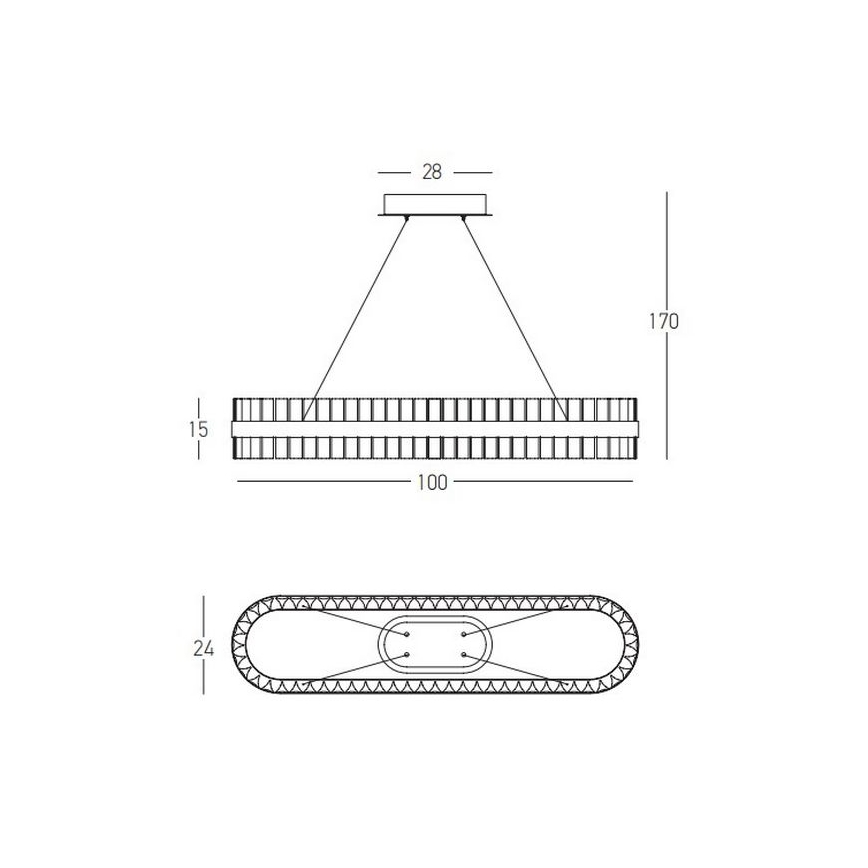 Zambelis 22041 - LED Stmievateľný luster na lanku LED/68W/230V zlatá
