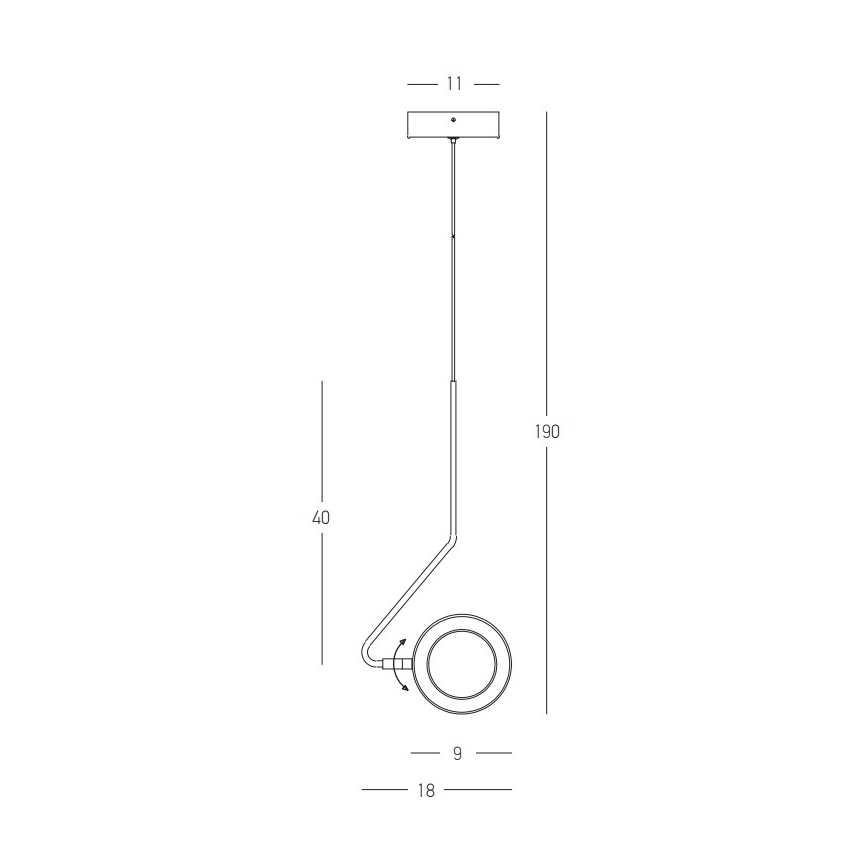 Zambelis 22045 - LED Stmievateľný luster na lanku LED/7W/230V CRI90 čierna