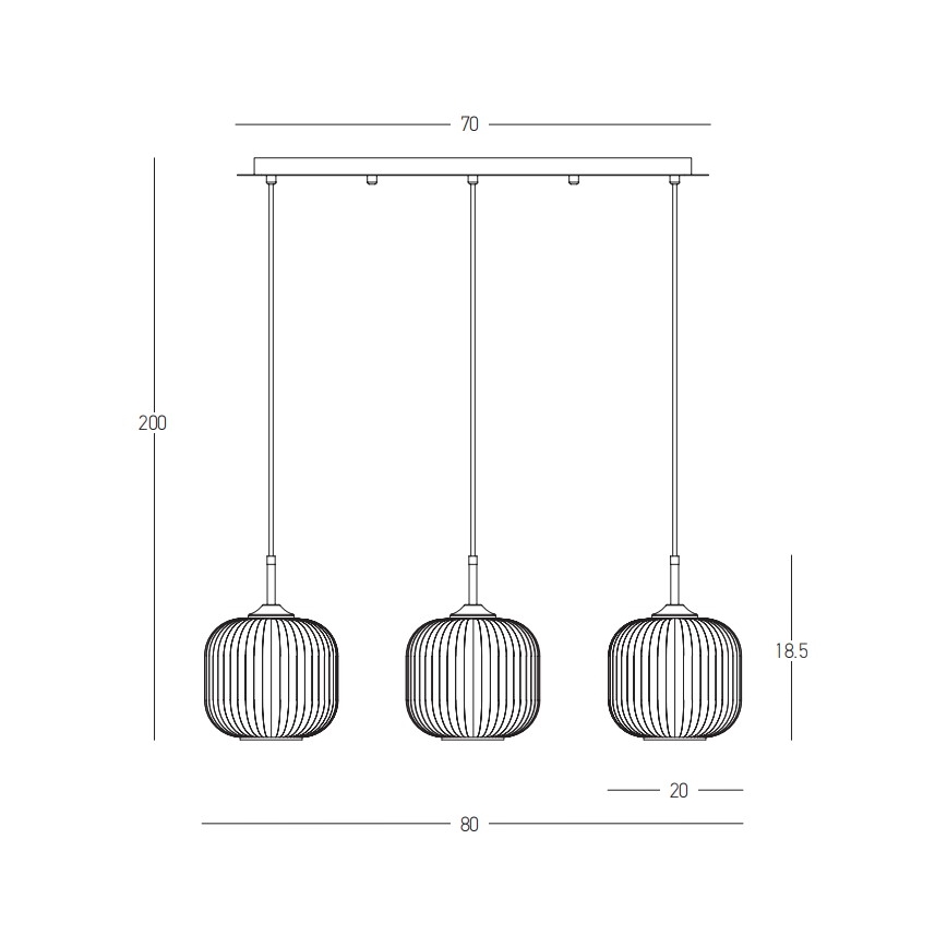 Zambelis 22074 - Luster na lanku 3xE27/40W/230V