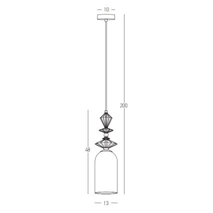 Zambelis 22078 - Luster na lanku 1xE27/40W/230V