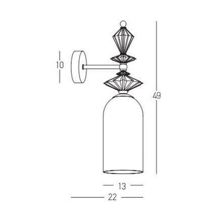 Zambelis 22080 - Nástenná lampa 1xE27/40W/230V