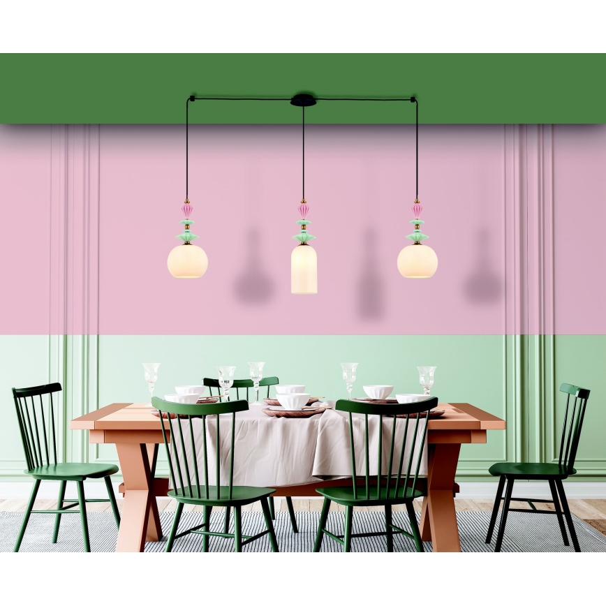 Zambelis 22153 - Luster na lanku 3xE27/40W/230V pavúk keramika