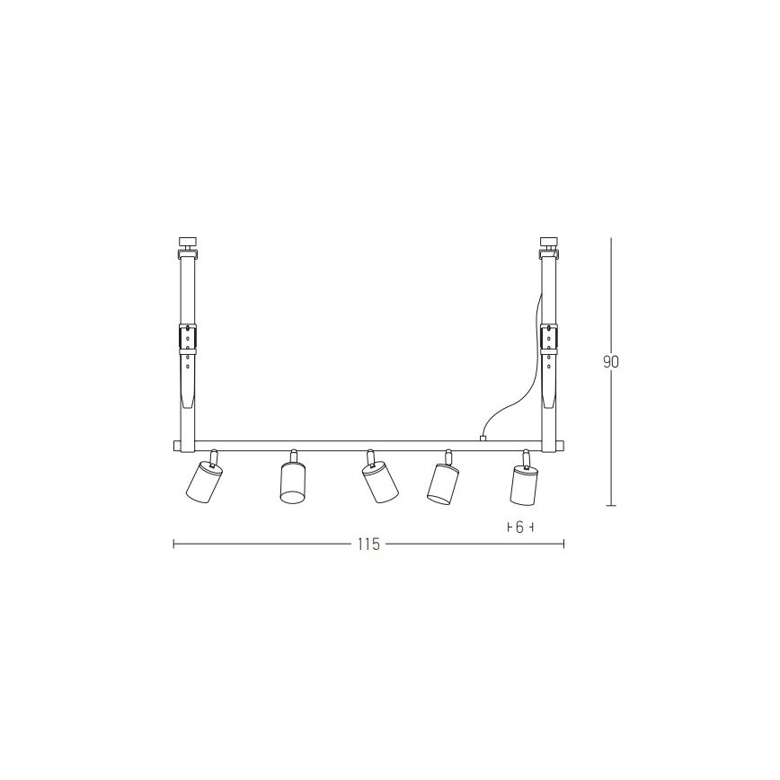 Zambelis 22224 - Luster na lanku 5xGU10/25W/230V